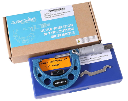 Accusize Industrial Tools Ultra-Precision Outside Micrometer, 1-2 inch by 0.0001'', Eg00-0002