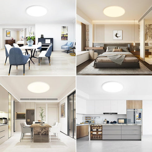 16'' 0.67 Inch Dimmable 3000K/4500K/6000K 28W 2800LM, Modern Led Ceiling Light Fixture, Ultra Thin Flush Mount