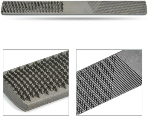 4 Way Wood Rasp File Set, Carbon Hand File and Round Rasp, Half Round Flat & Needle Files