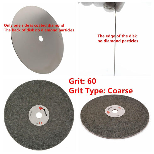 Diamond Grinding Disk, 6" inch 150mm Faceting Flat Lap Disc, Lapidary Sanding Discs Coated Grit 60 Coarse