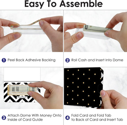 Set 6 Big Dot of Happiness Tassel Worth the Hassle - Gold - DIY Assorted Graduation Party Cash Holder Gift - Funny