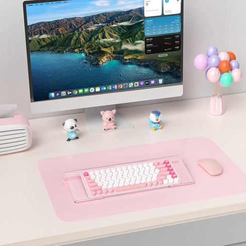 Rulyyo 17 Inch Ergonomic Computer Keyboard Stand - Clear Acrylic Keyboard Riser for Desk Tilted Keyboard Holder Tray