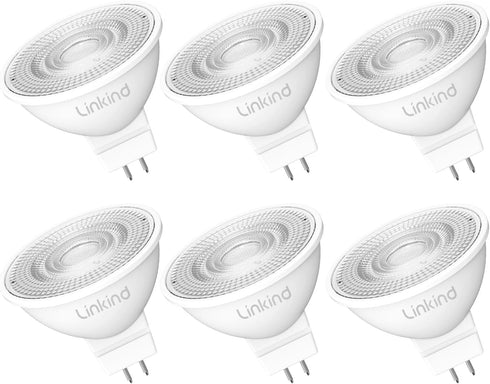 Linkind Dimmable MR16 LED Bulbs, 50W Equivalent GU5.3 Bi-Pin Base MR16 Bulbs,