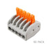 Lever Nut Wire Connector, 5 Port PCT-215, 50 Pack, Assortment Conductor Compact Wire Connectors Terminal Block Wire Push Cable Connector