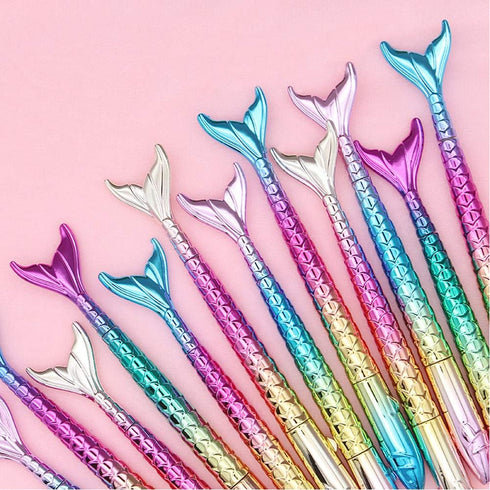 Pack of 24 Mermaid Pens - Creative Liquid Gel Ink Rollerball Pen for School, Home, Office, Gifts