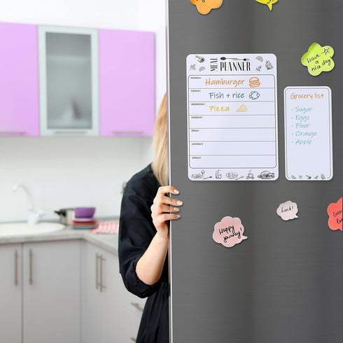 Dry Erase Grocery List for Fridge, 4.5 x 8.5 in Magnetic Shopping List Whiteboard for Refrigerator