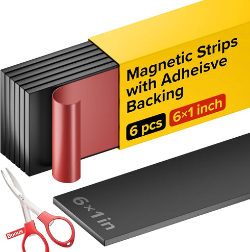 X-bet MAGNET Magnetic Strips with Adhesive Backing, Tool and Knife Magnet Strips for Kitchen, Garage, and Garden