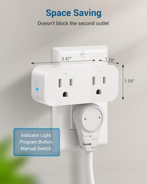 DEWENWILS Remote Control Outlet, Wireless Light Switch for 2 Independent Control Sockets