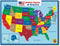 United States Map Laminated Poster, Double-Sided Educational Poster for Kids/Adults, 18 x 24 inch Waterproof Map