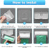 AqusilAir Set 2 Wall-Mounted Trash Bag Dispenser for Small Garbage Bags Adhesive PVC Storage Box for Bathroom, Kitchen