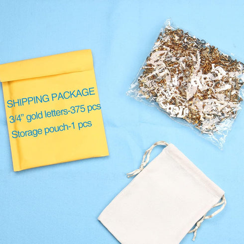 Gold Letters for Letter Board, 3/4 inch Message Board Letters, 375 Pre-Cut Plastic Changeable Menu Board