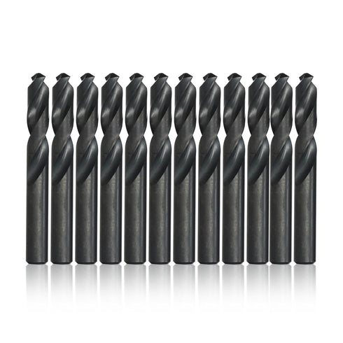 Drill America 1/4" High Speed Steel Heavy Duty Split Point Stub Drill Bit (Pack of 12), D/AST Series