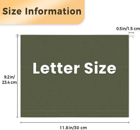 SUNEE Hanging File Folders, 6 Pack, Letter Size with 1/5-Cut Tabs, Ideal for Home and Office Organization