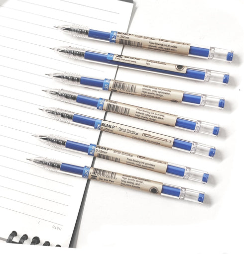 Gel Ink Pen Set, Extra Fine Point 0.35mm Blue Liquid Rollerball Pens, 12 Pcs/Set, Quick Drying