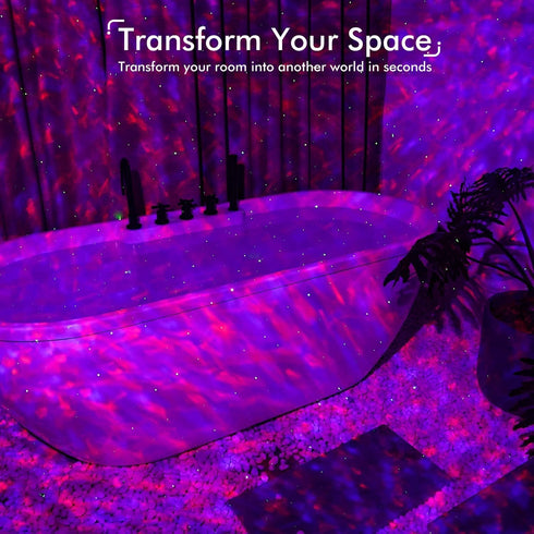 Elec3 Galaxy Projector for Bedroom, Ocean Light Projector with Bluetooth Speaker and RC Water Wave Lamp Northern Night