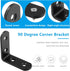 8Pcs 2 2 Inch 90 Bonsicoky L Bracket Right Angle Corner Brace, Stainless Steel x Joint Right Angle, Black Degree Shelf