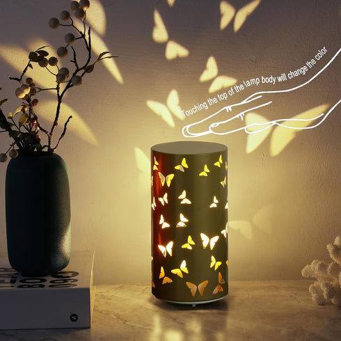 Butterfly Night Light - USB Table Lamp with Rotating Projection, Portable Bedside Light for Bedroom, Coffee Shop, Gifts