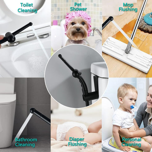 Set BARROCK Advanced Handheld Bidet Sprayer for Toilet, Bathroom Ergonomic Jet Bidet Spray Attachment Kit for Muslim