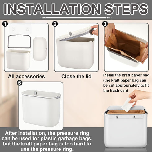 1 Pack 50 Tioncy Sanitary Napkin Disposal Receptacle with Pcs Waxed Feminine Hygiene Bags Tampon and Pad Holder