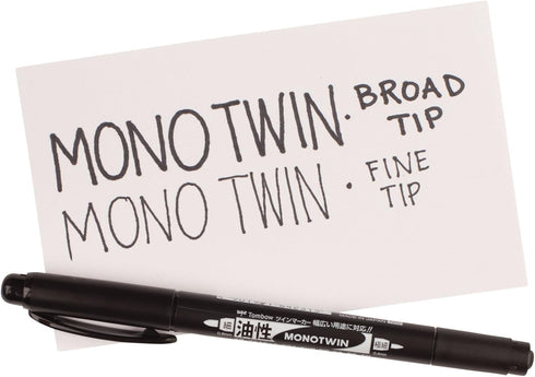 Tombow 56500 MONO Twin Permanent Marker, 10-Pack, Dual-Tipped Black Marker