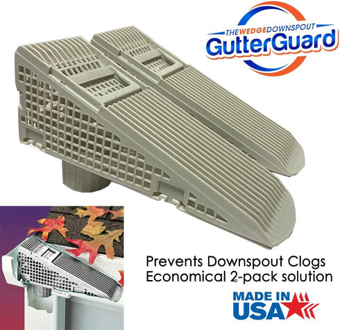 The Gutter Guard - Wedge Eliminates Downspout Pipe Clogs from Leaves and Debris, 2-Pack
