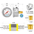 MEANLIN MEASURE 0-100Psi Stainless Steel Glycerin Filled Pressure Gauge 1/8" NPT 1.5" FACE DIAL, with 3/8" Line Pressure Adapter Liquid Filled Pressure Gauge (9Pieces Kit, Back Mount)