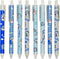 Maydahui 12 Pcs Blue Baby Shark Gel Pen, Cute Cartoon Animal Retractable Fish Pen, Black Ink for Boys, School