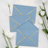 Whaline 50Pcs A7 Invitation Envelopes with Gold Border Dusty Blue Greeting Card Envelopes for Mailing (7.3x5.3 Inch)