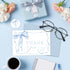 SMUAENSS 24 Pack Blue Bow Thank You Cards, Bowknot Bridal Shower Greeting Card with Envelopes and Stickers for Birthday