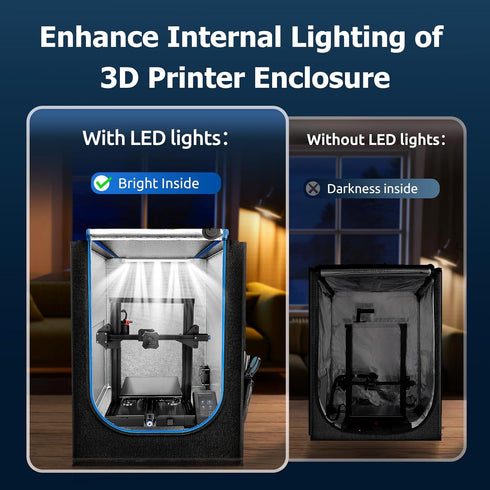 3D 3D YOOPAI Printer Enclosure LED Light, LED Lights Strip USB LED Light Bar Enhanced Printing Lighting
