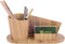 Fashion PU Leather Desk Organizer Storage Box, Office Supplies Caddy & Business Card Holder, Apricot Faux Leather