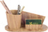 Fashion PU Leather Desk Organizer Storage Box, Office Supplies Caddy & Business Card Holder, Apricot Faux Leather