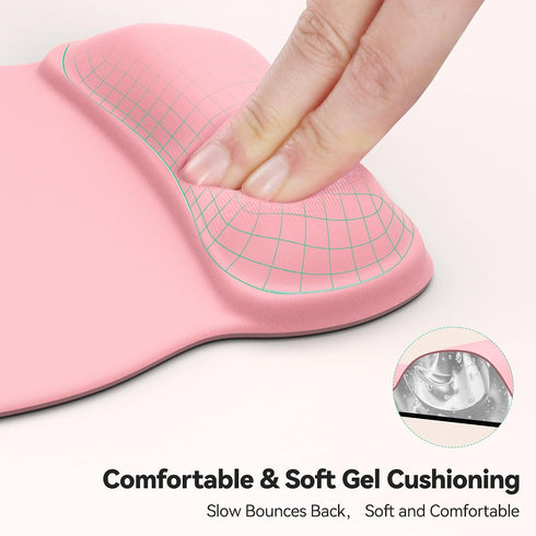 TECKNET Gel Mouse Pad with Wrist Rest, Ergonomic Office Mousepad with Wrist Support - Non-Slip & Smooth Surface