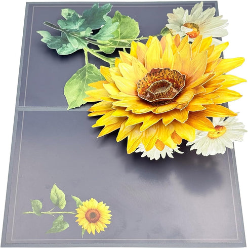 Cards,3D Pop Up Birthday Mothers Day Card Yellow Sunflower Greeting Gifts for Women Wife Mom Mothers Sister Aunt