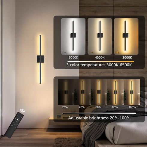 3000K-6000K Dimmable 350Rotate Wall Sconces Battery Operated, Wall Sconces Rechargeable Wall Sconce with Remote