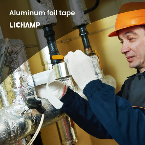 Lichamp HVAC Tape, Aluminum Foil Tape, Metal Insulation Tape for Ductwork, AC Air Conditioner Sealing, 2 inch x 70