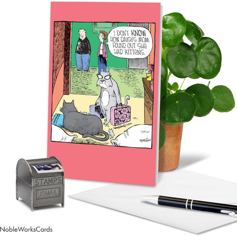 NobleWorks Funny Cartoon Mother's Day Card - Comic Humor Notecard with Envelope - Daisy's Mom C8880MDG