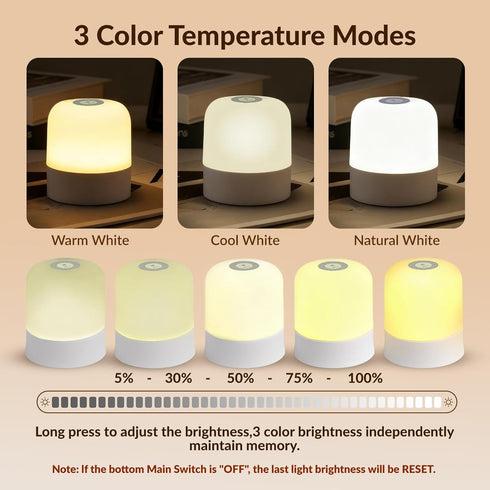 Cravonel 3 2400mAh, Dimmable Portable Baby Night Light, Color Egg Lights for Nursery, Small Rechargeable LED Lamp