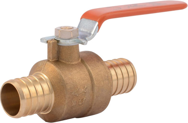 SharkBite 1 Inch Crimp Ball Valve, Brass Plumbing Fitting for PEX Pipe, PE-RT, Model 22463LFA