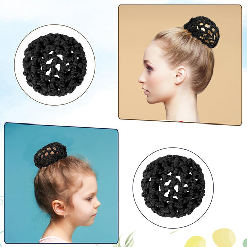 Gtziqa 8 Pcs Bun Cover for Hair, Crochet Ballet Hair Net, Invisible Elastic Knit Thicker Hairnets Hairs Donut Bun