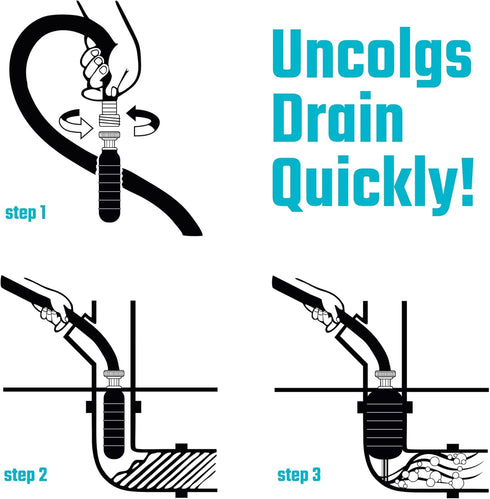 DURATECH Medium Drain Bladder, Fits 1-1/2" to 3" Drain Pipes, Unclogs Stubborn Blockages in Sinks, Bathtubs, and Showers