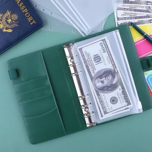 Budget Binder with Zipper Envelopes, Antner, Money Organizer for Cash, Dark Green