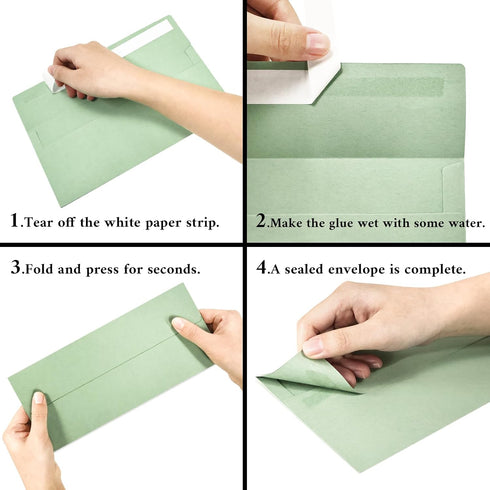 Mulbozy 200 Pcs #10 Business Envelopes, Self Seal Windowless Mailing Envelopes for Office Checks, Invoices (Sage Green)