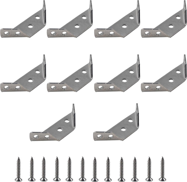 PDETVEO 10PCS Heavy-Duty Trapezoid Brackets, Stainless Steel Corner Braces, Triangle Support Connectors for