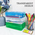 Plastic Translucent Pencil Box, Snap-Tight Lid Pencil Case for School and Office Supplies, 1 Pack, Standard Size