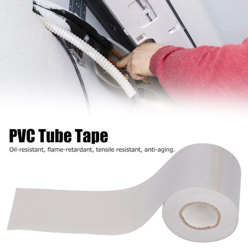 Tube Protective Wrapping Tapes, 5pcs Tube Protective Tape, 6cm Width 13m Length PVC Oil Resistant Tube Protector Pipe Repairing Supplies for Electronic Parts and Supplies Connectors(Grey)