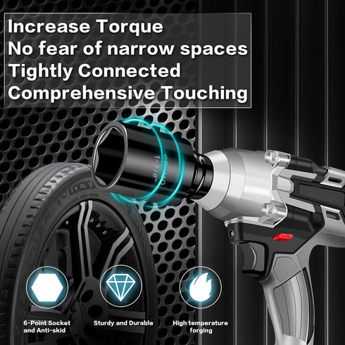 TONYNOL 1/2 Inch Set,6-Point,SAE(3/8" 1-1/4"),14 Shallow Drive Impact Socket to Pcs,Cr-Mo Steel,With a Storage Case