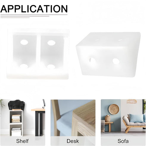 Boxonly 90 2 100Pcs Shelf Cabinet Door Degree Plastic Corner Braces Holes Angle Bracket,White