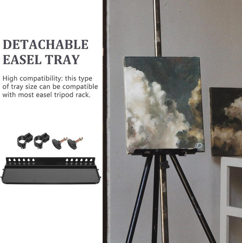 Operitacx Detachable Plastic Easel Tray for Painting, Sturdy Art Easel Pallet for Professional Use