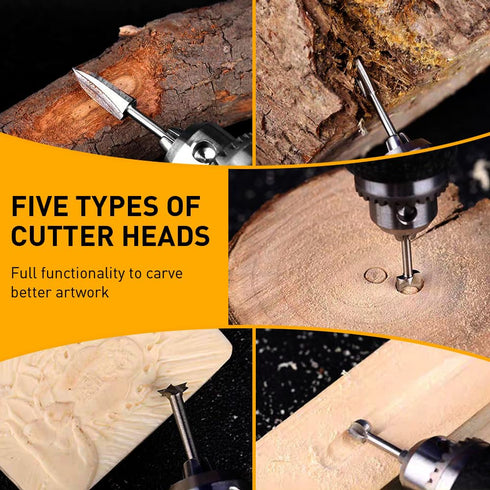 Wood Carving Drill Bits Set, Compatible with Dremel Rotary Tool for DIY Carving and Drilling Projects